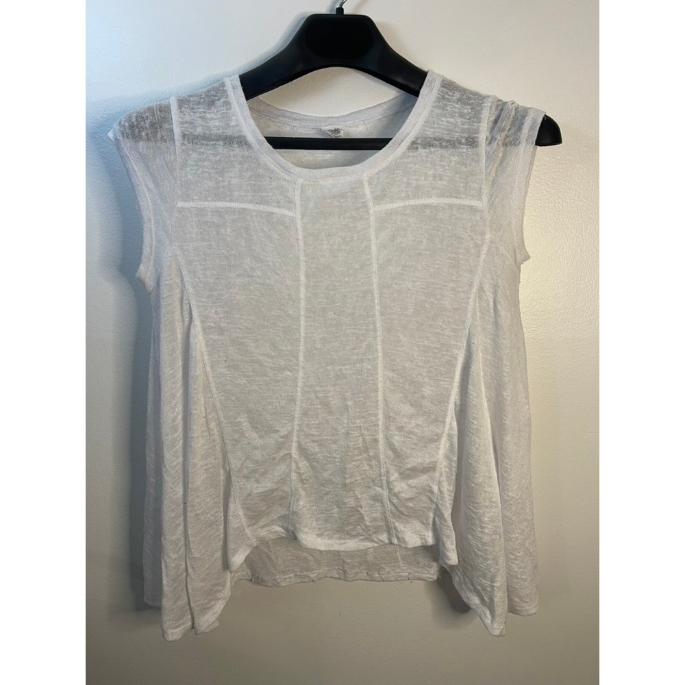 Cold Crush Womens White Slub Knit Seam Detail Flowy Tank Top Size‎ M RN117508